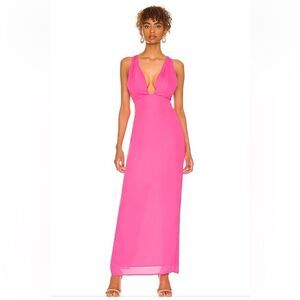Superdown Lucinda Strappy Maxi Dress in Hot Pink strappy wedding party Revolve